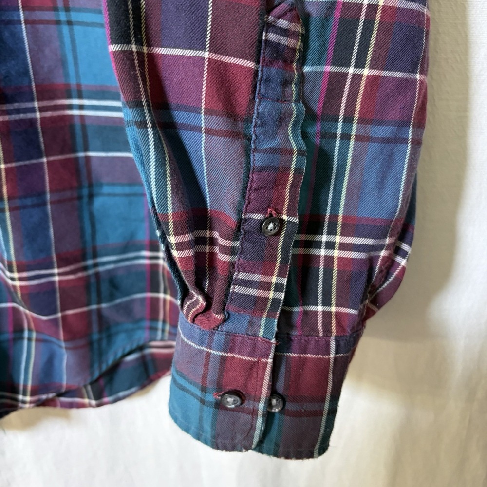 Lands End Mens Shirt XL Tall Multicolor Plaid Tailored Fit Long Sleeve Button Up - Picture 6 of 7